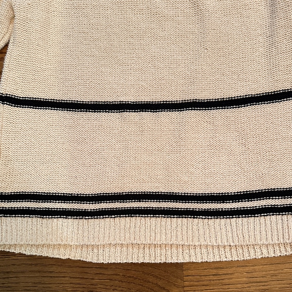 Magaschoni Cream Sweater with Black Accents - Picture 3 of 5